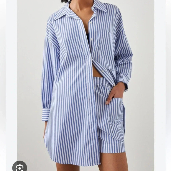 Rails Joey Rivera blue and white striped shirt. NWT size S - Picture 1 of 10